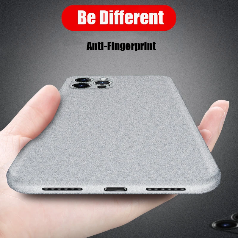 Ultra-Thin Sandstone Matte Case For iPhone 15 14 13 Pro 12 11 Pro Max Mini 16 Plus Slim Soft TPU Shockproof Scrub Back Cover 4