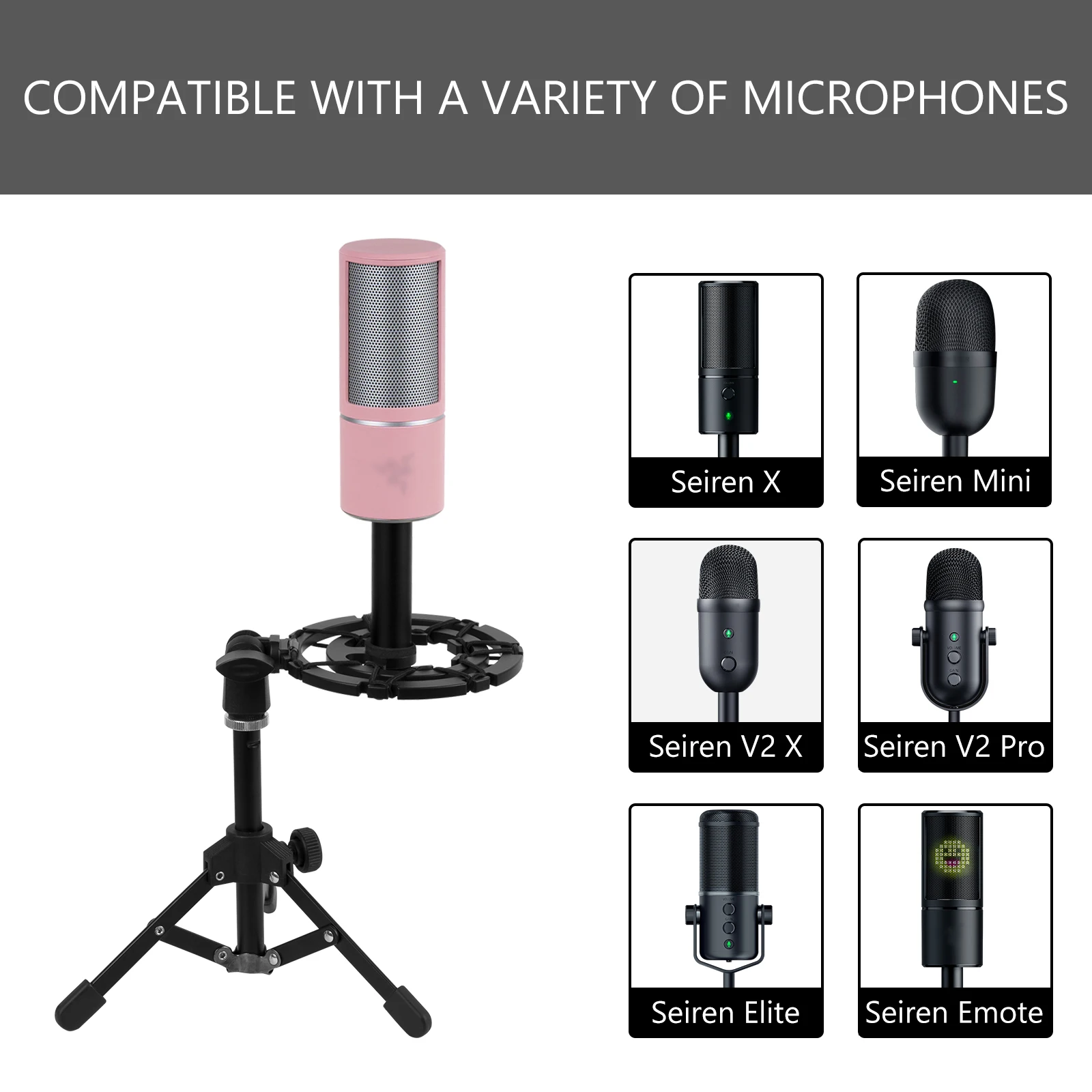 Geekria for Creators Microphone Shock Mount Compatible with Razer Seiren X,  Mini, V2 Pro, V2 X, Elite - AliExpress