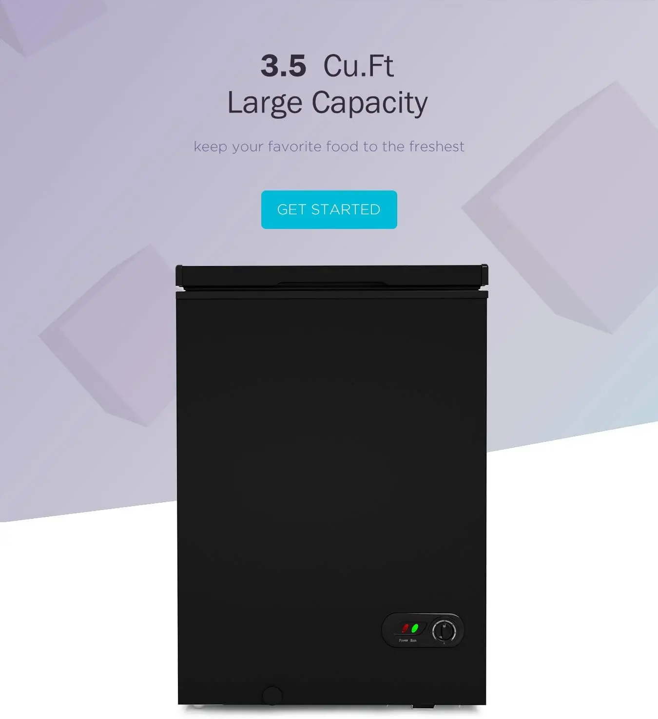 Chest Freezer Free-Standing Top Door Freezers 6.8℉ To -4℉ (Black 3.5 Cubic Feet) Best Storage Space Easy Temperature Regulation