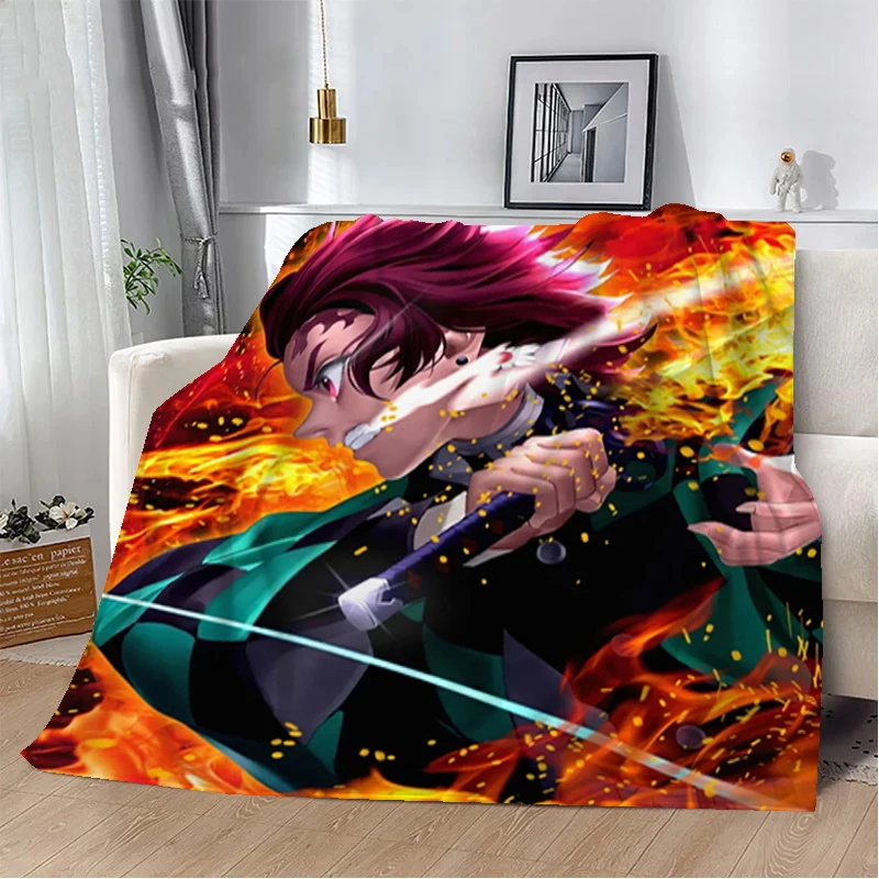 

Decorative Sofa Blanket for Living Room Demon Slayer Anime Bedroom Decoration Bedspread on the Bed Fluffy Soft Blankets Throw