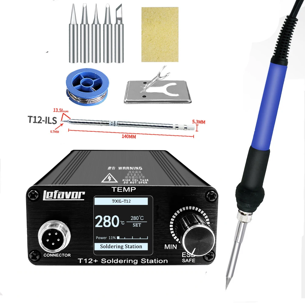 T12 75W Digital Soldering Iron Station Soldering Tips Welding Rework Station  Temperature Adjustable Control sleep function