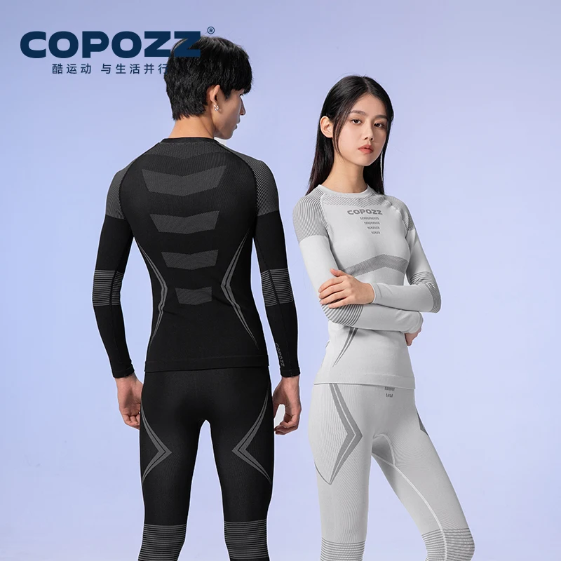 Thermal Underwear Set COPOZZ Winter Ski Thermal Underwear Sets Men Women Sweatwicking Breathable Quick Dry Tracksuit Ski Thermo Underwear Long Johns