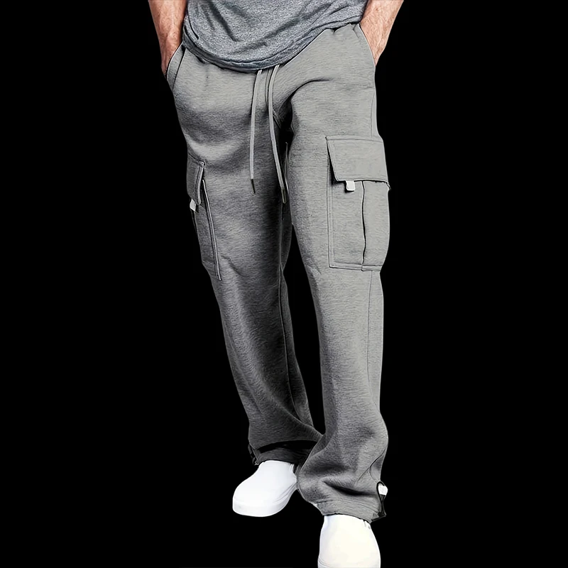 Description Picture 4 of itemMen's overalls autumn and winter plus velvet thickened outdoor casual sports trousers loose American training basketball pants