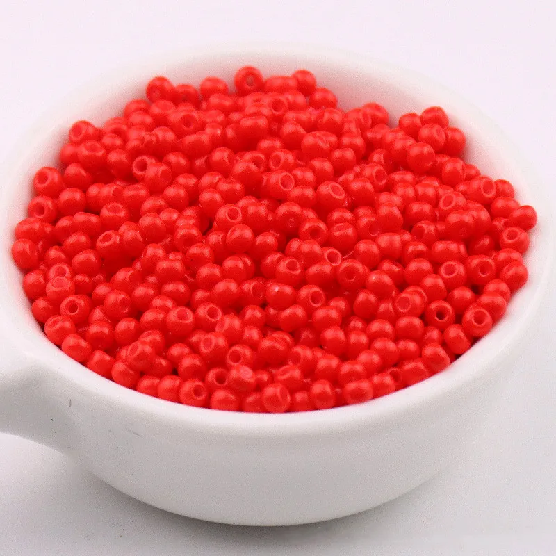 High-Quality Wear-Resistant Solid Color Glass Rice Beads