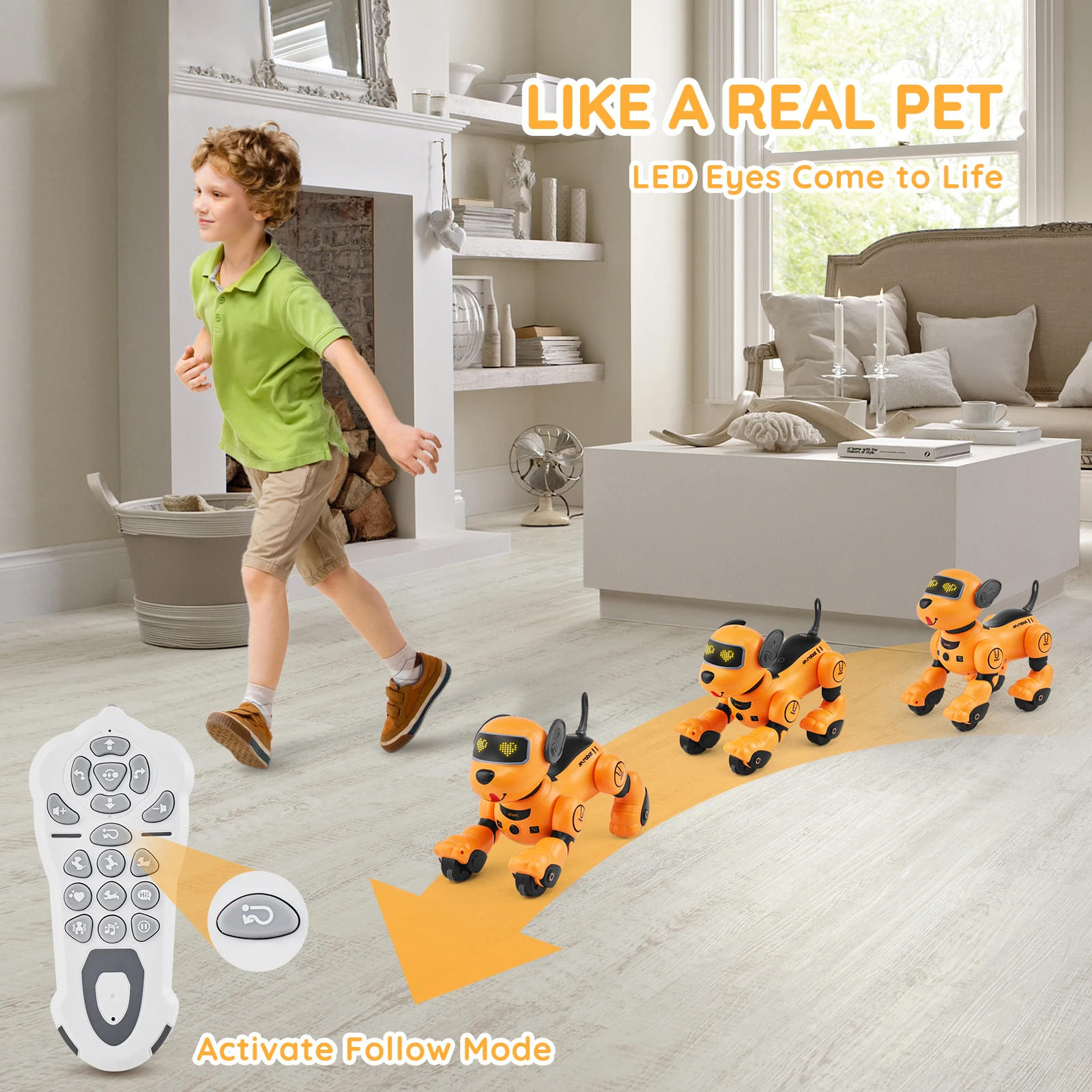 Interactive Robot Dog Toy for Kids with Remote Control