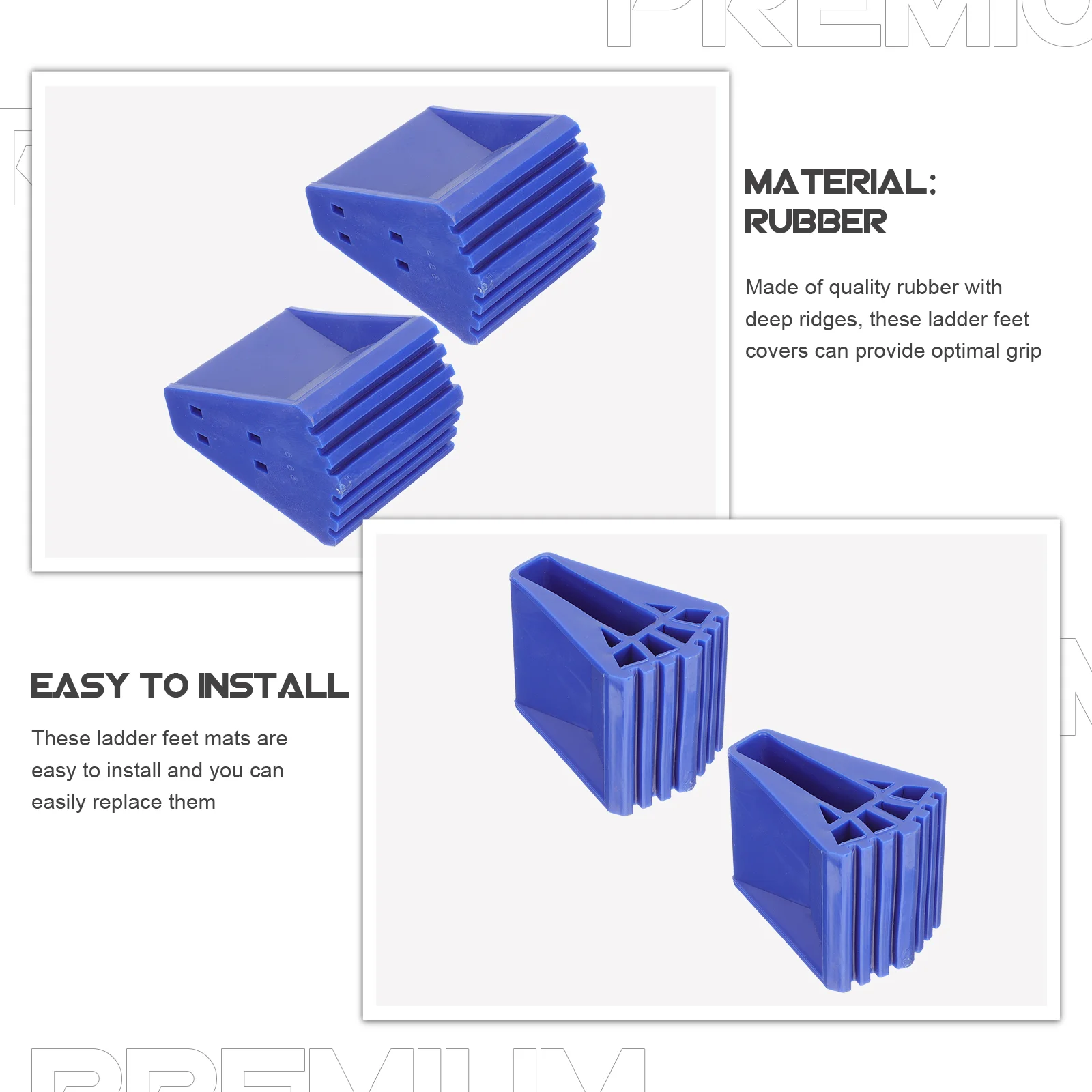 2 Pcs Non Slip Ladder Feet Cover Durable Rubber Foot Protector Telescoping Stair Accessory Scaffolding Part Ladder Component