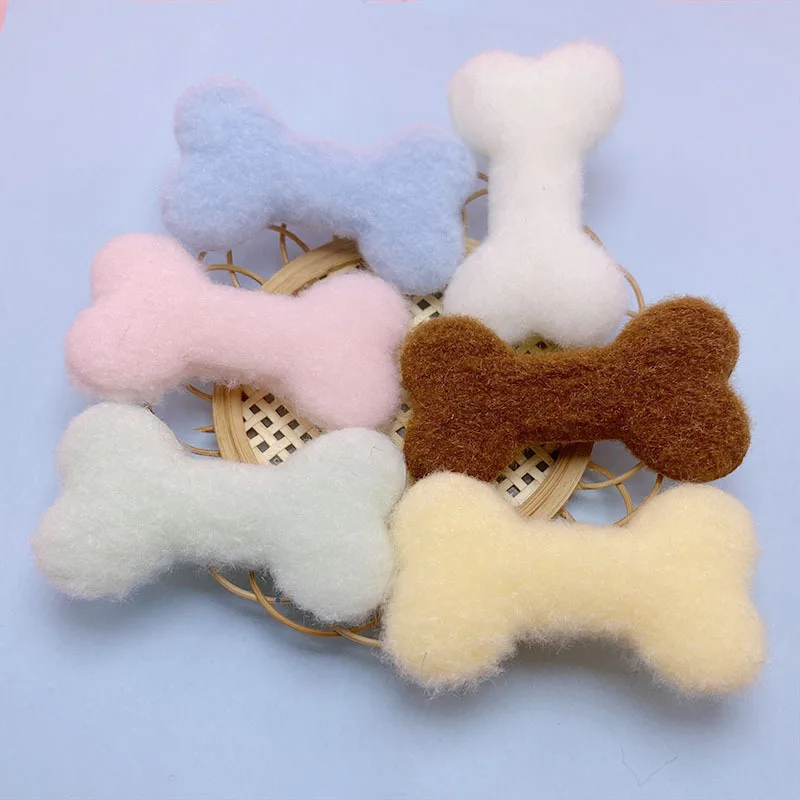 30pcs 7*4cm Filz Stoff Hunde knochen gepolsterte Applikation für Haars pange Zubehör Hüte Tasche Stoff Dekoration Patches – Detail 5