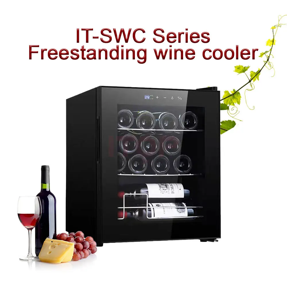 Electronic 58L Wine Fridge Refrigerator 15 Bottles Enfriador De Vino Freestanding Wine Chiller Cellar Beverage Cooler