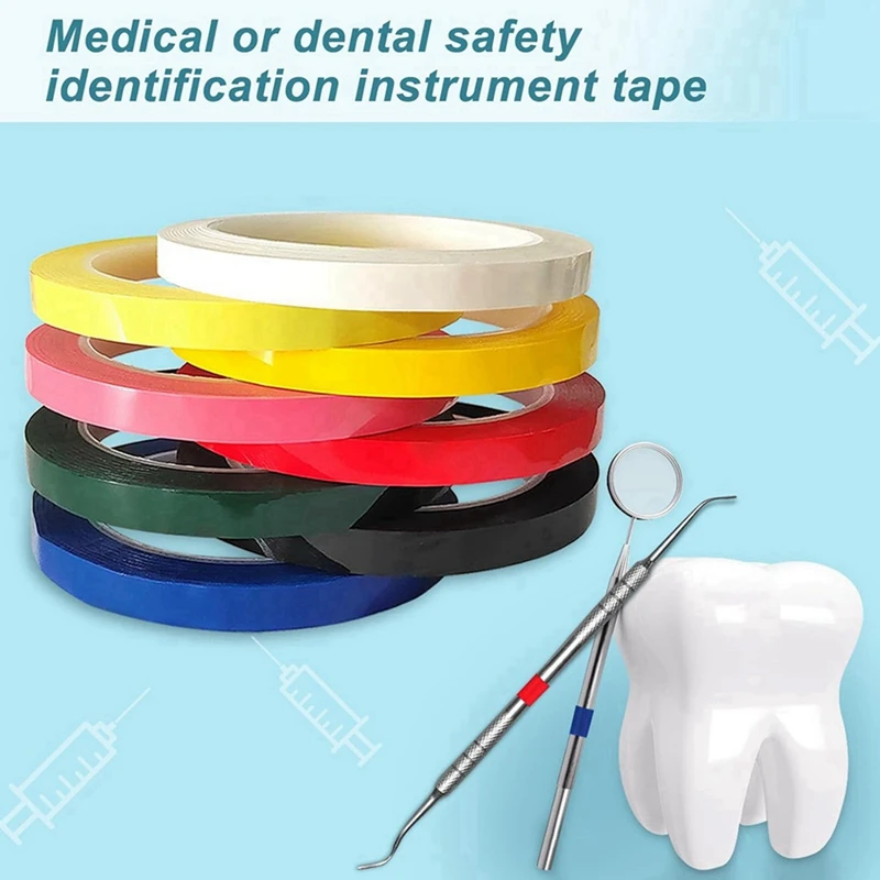기기 식별용 테이프 롤, 216 Ft/L X 0.4 in/W 색상, 오토클레이브 테이프-오토클레이브 가능 270 ℉ (8 색상), 32 롤