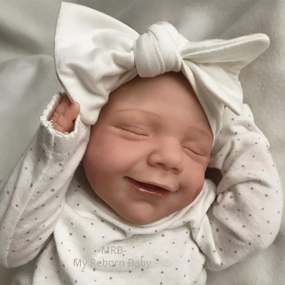 

20Inch Finished Bebe Reborn Doll April Lifelike Smile Girl Full Vinyl Body Handmade Toy Figure Birthday Gift For Girls lol