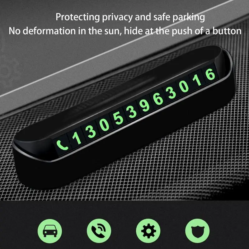 car Temporary Parking Plate Night Glowing Stop Sign Plate Temporary Parking Multifunctional Auto Decorations Car Accessory Must