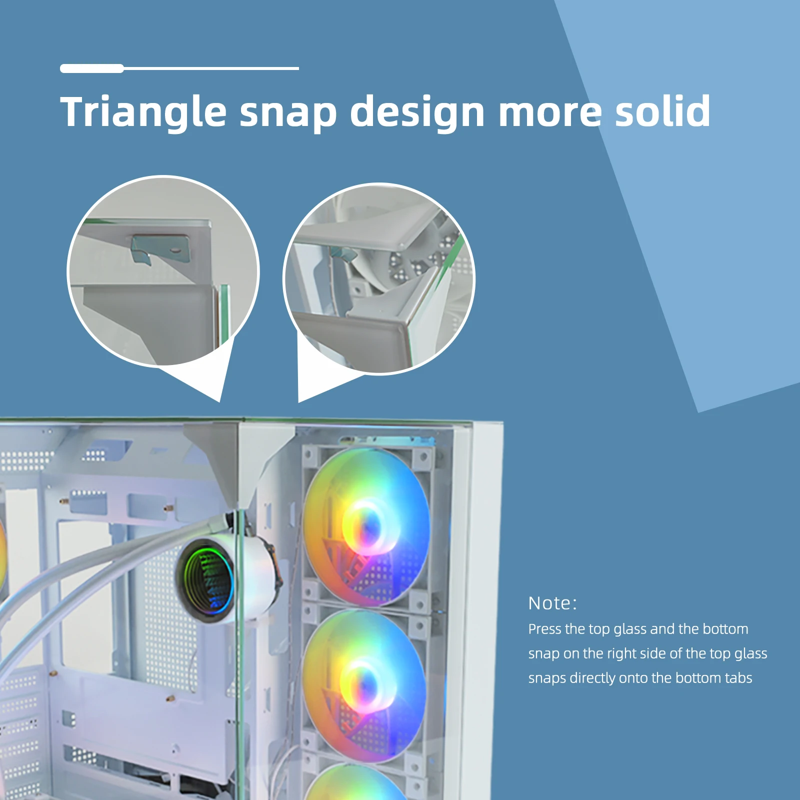 MANMU 2024 White PC Case Seaview Room Gaming Computer Desktop M-ATX Motherboard Support 360 Water-cooled 4090 Graphics Card