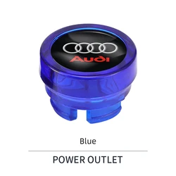 Sleek Car Cigarette Lighter Cover Dustproof Decoration Cap (Blue - Audi)