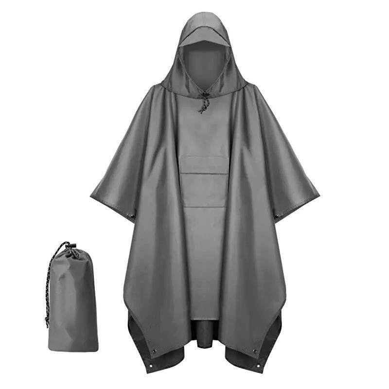 3 in 1 Outdoor Raincoat Hooded Sleeve Waterproof Rain Poncho Motorcycle Rain Cover Camping Hiking Travel Fishing Rainwear Suit