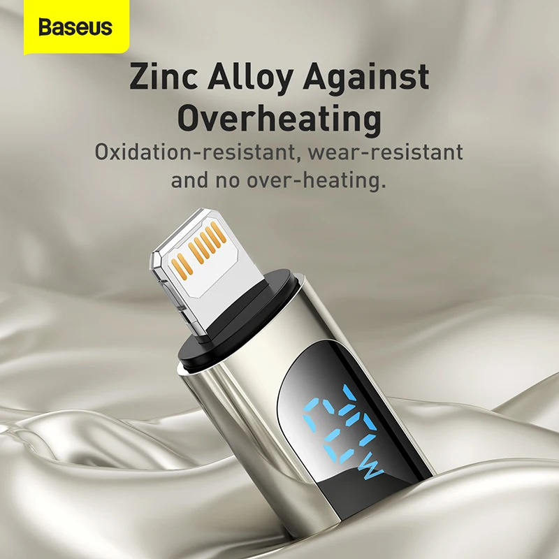 Baseus 20W PD USB C Cable Digital Display Fast Charging Data Cable Type-C to IP