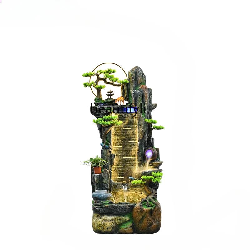 

Rockery Flowing Water Lucky Fountain Decoration Living Room Bedroom Circulating Water Landscape Fish Tank Humidifier Decorations