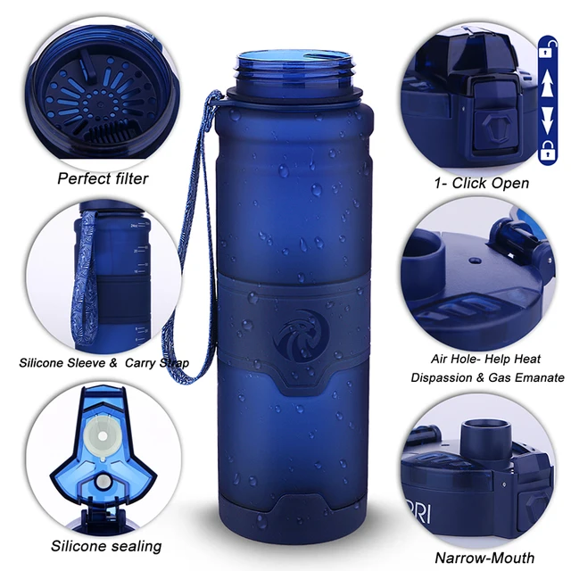Sport Water Bottle 1000ml Portable Leakproof Outdoor Shaker My Bottle Tritan Eco-friendly Drinkware With Filter BPA Free Hot 6
