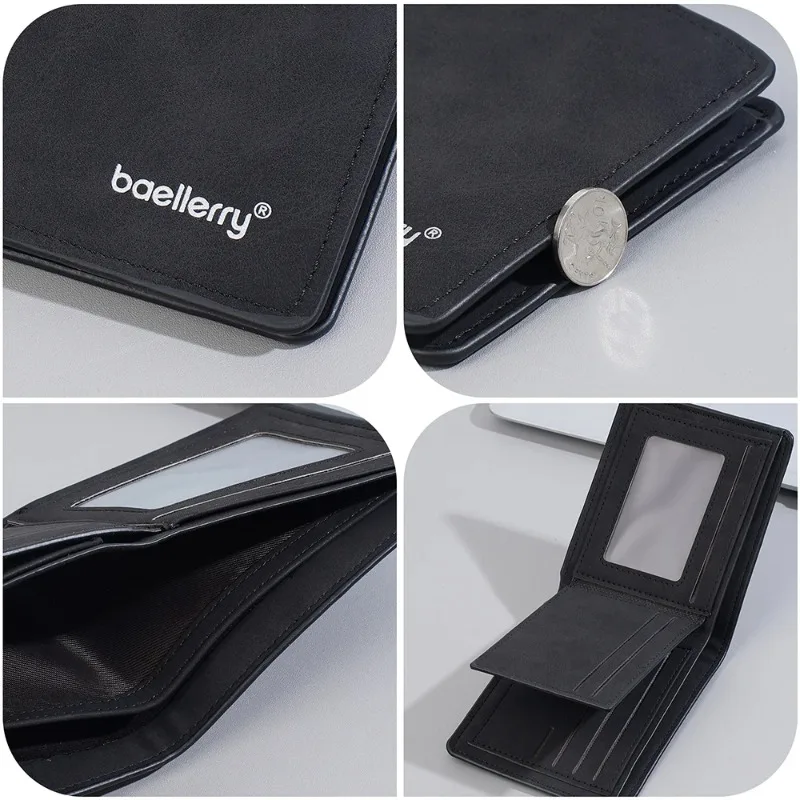New Short Men's Wallet High Quality Card Clips Minimalist Frosted Wallet with Multiple Card Slots Casual Wallet for Male Gifts