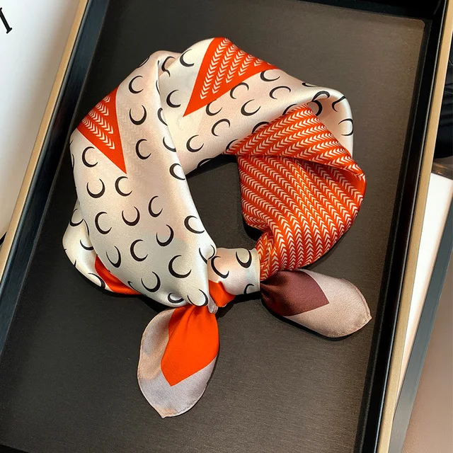 Scarf 100% Silk Bandana Women Square Scarves Wrap Kerchief Mulberry Spring Fashion Luxury High Quality Headband Hijab Shawls 16201-1