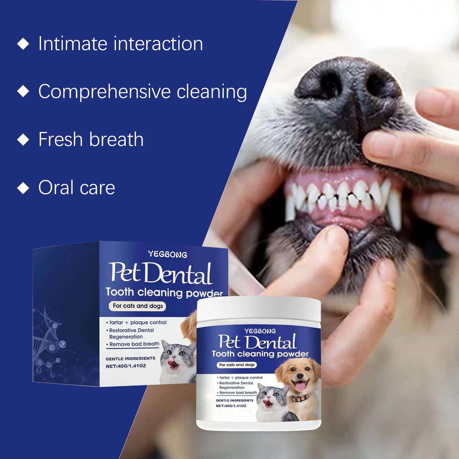 Dental Powder For Pet Teeth Cleaning Products Dogs Bad Breath Treatment Plaque off Teeth Stone Tartar Remover Cats Dental Care