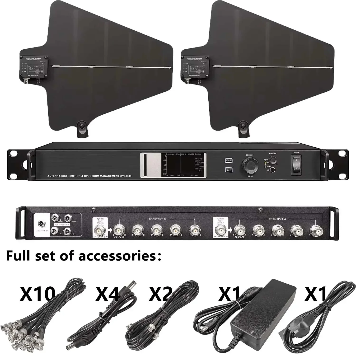 AXT600 UA874 antenna distribution system has a spectrum function signal separator, which is used for wireless microphone signals