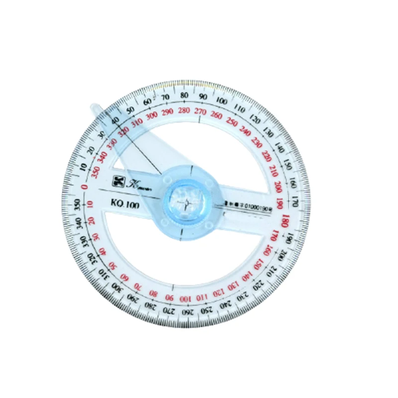 360 Degrees Protractor with Swing Arm Full Circle Pointer Angle Ruler Math Geometry Drafting Tools for Students Design EM88 plastic protractor ruler