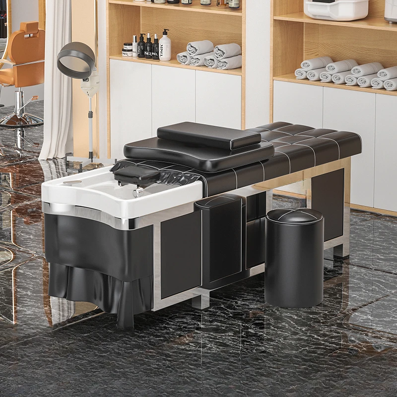 Modern Barbers Shampoo Chair Luxury Salon Spa Luxury Recliner Chair Simplicity Barbershop Sedia Per Shampoo Furniture HD50XF