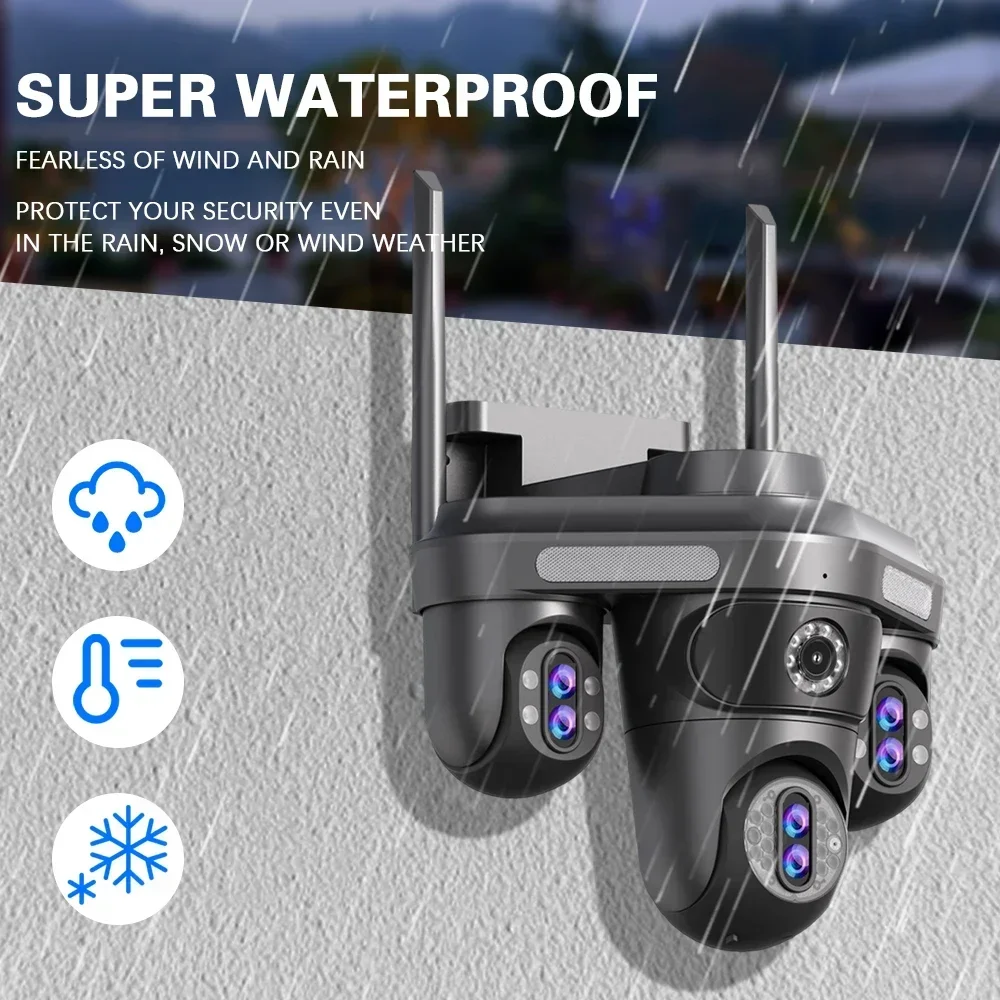 7 Lens 4 Screens PTZ IP Camera 35MP Outdoor 4K Wireless WiFi Security Camera 10X Zoom Auto Tracking CCTV Video Camera Waterproof