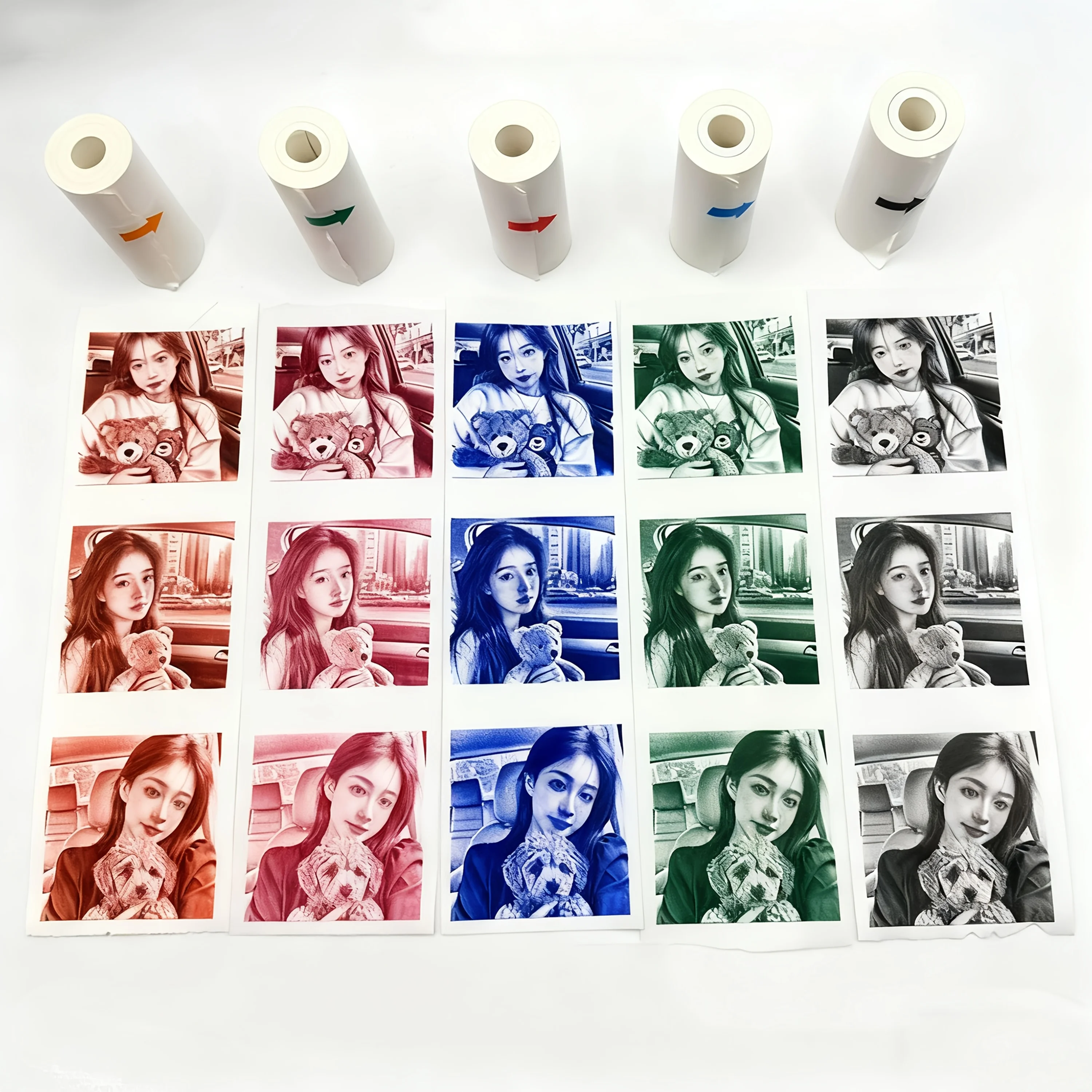 즉석 인쇄 카메라 용 5 색 열 컬러 인화지 라벨 프린터 홈 여행 파티 선물 저널 사진 인쇄 스티커