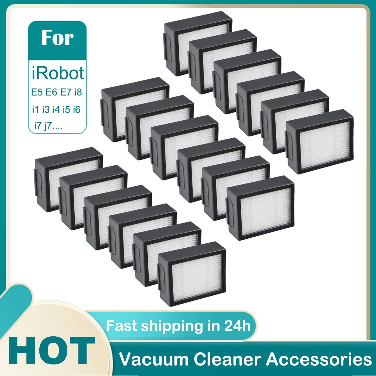 Set 6 Filtre HEPA pentru iRobot Roomba seria I / E / J i3 i3 + i4 + i7 i7 +  e5 e6 j7 j7 + 