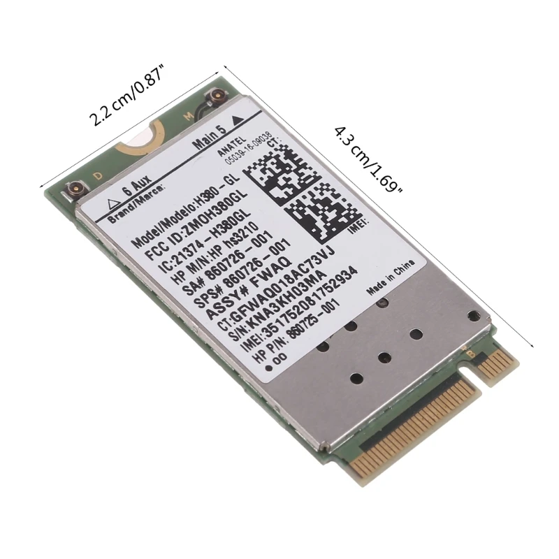 WWAN 카드 H380-GL HSPA + 모바일 모듈 M.2 860726-001 ZBook 17/15/15u EliteBook 840/820 HS3210 노트북 L21D