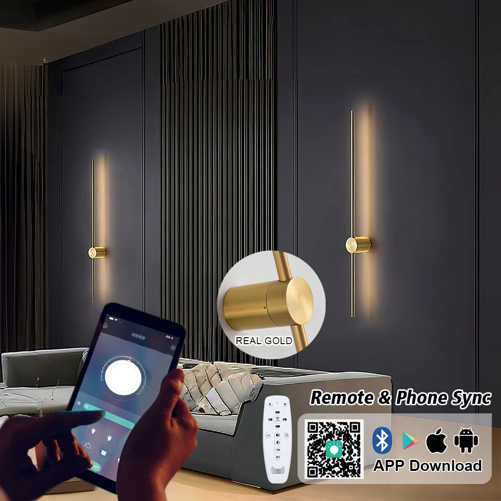 

LED Wall Lamp Dimming Sconce Modern Long Wall Light Fixture 350° Rotation Indoor Lighting Fixtures Luminaria AC85-260V