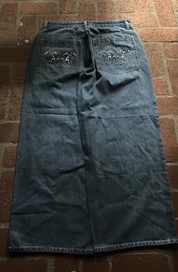 Gothic Halloween Scythe Grim Reaper Hip Hop Streetwear Jeans Men