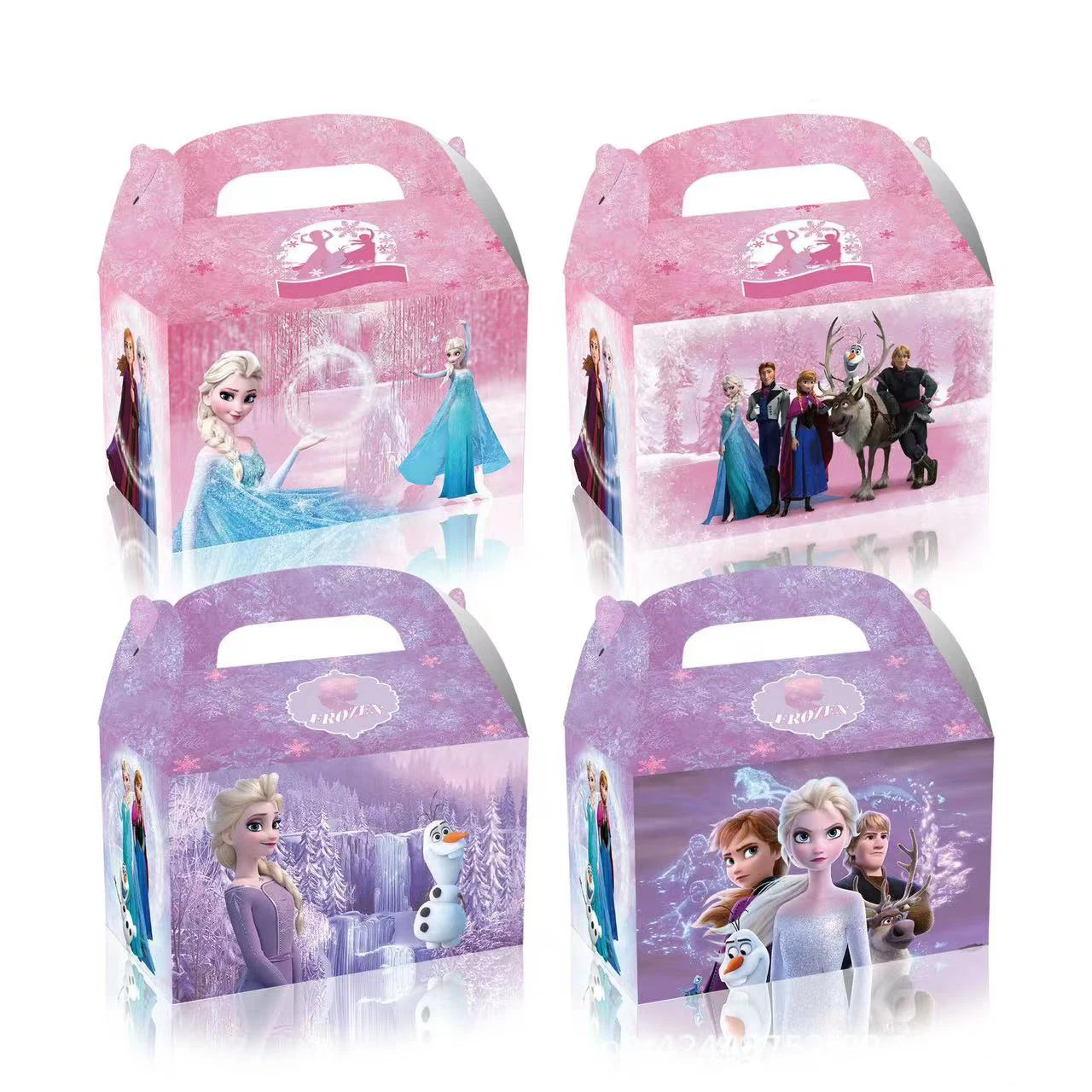 Disney Frozen Birthday Party Decoration Disposable Tableware Custom Background Pennant Candy Box Kids Favors For Party Supplies