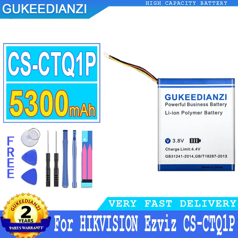 

5300mah GUKEEDIANZI Battery For HIKVISION Ezviz CS-CTQ1P Big Power bateria