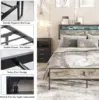 Vabches Queen Size Bed Frame with Storage Headboard Metal Platform Bed Frame with Power Outlet&LED Lights for Bedroom Noise Free 4