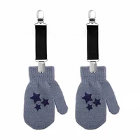 4 Pcs Kids Skiing Gloves Non-Slip Straps Versatile Elastic Glove Mitten Clip Blouse Clasp Linking Straps For Kids Sleeves Gloves 1