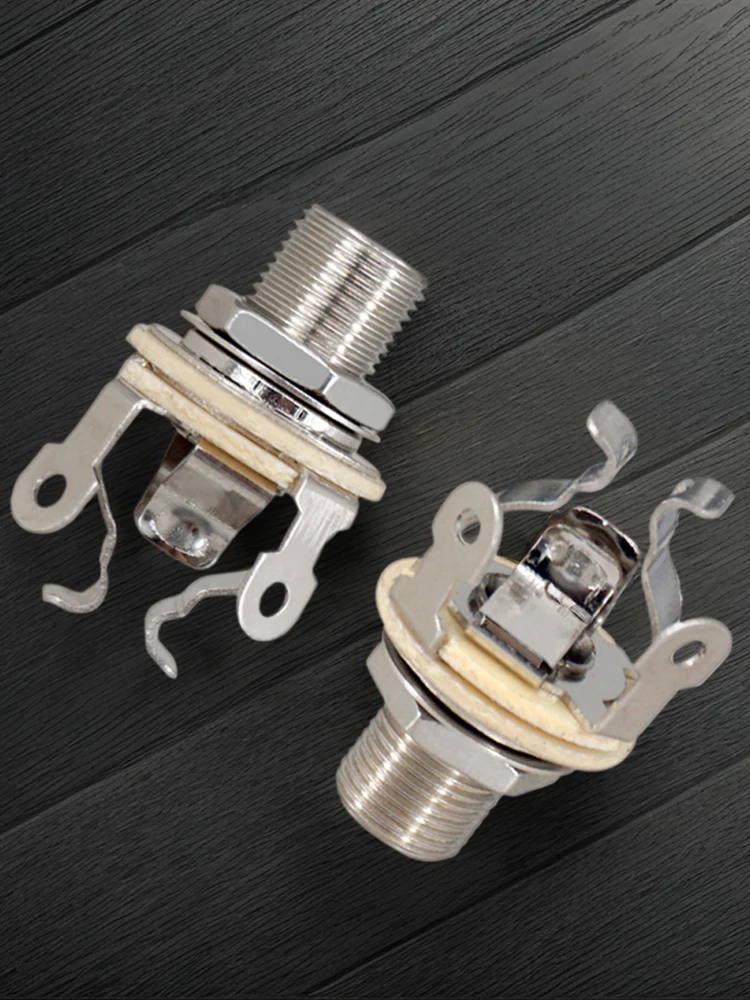 2Pcs 1/4 Inch 6.35Mm Guitar Pickup Output Jack Metal Guitar Stereo Socket Parts Mono Jack Socket for Electric Bass