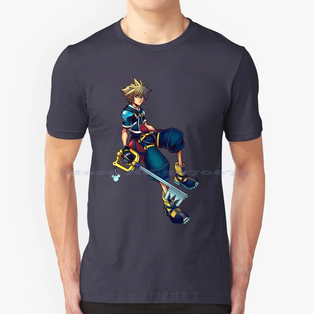 Kingdom Hearts-Sora T Shirt 100% Cotone Tee Kingdom Hearts Sora Keyblade
