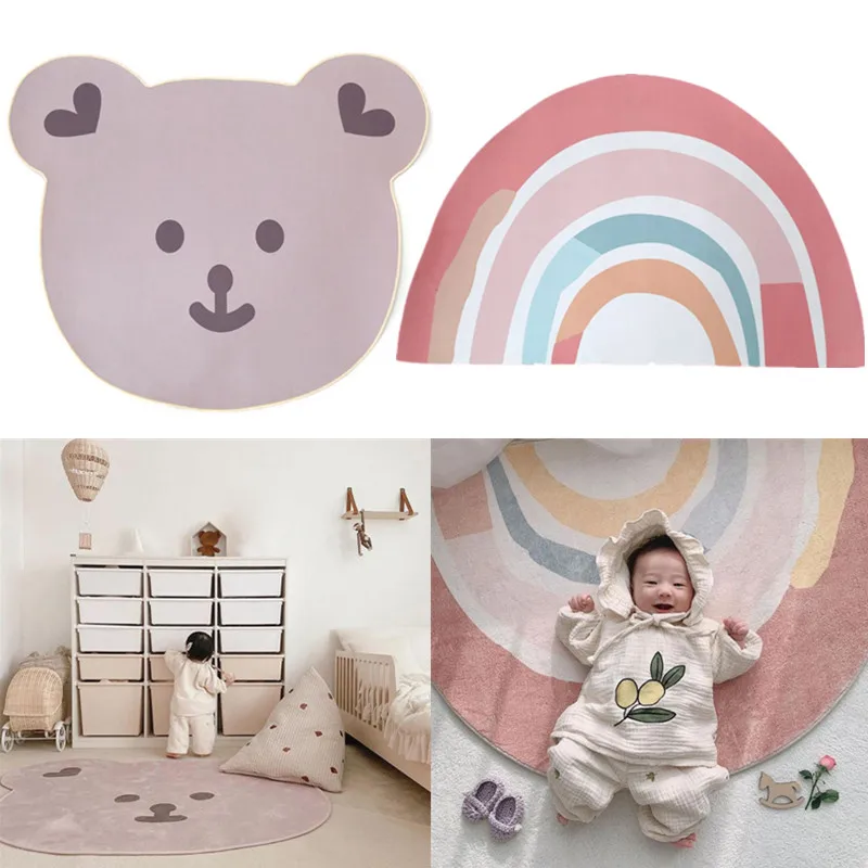 INS Радужный детский игровой коврик в скандинавском стиле для ползания напольный