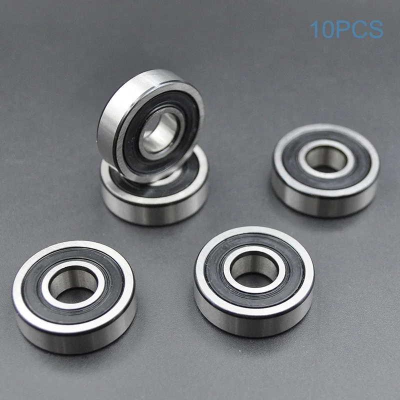 10pcs ABEC 5 608 606 607 609 625 626 627 628 2RS Bearings Bore 5mm 6mm 7mm 8mm 9mm Roller Wheel Lubricated Sealed Bearing