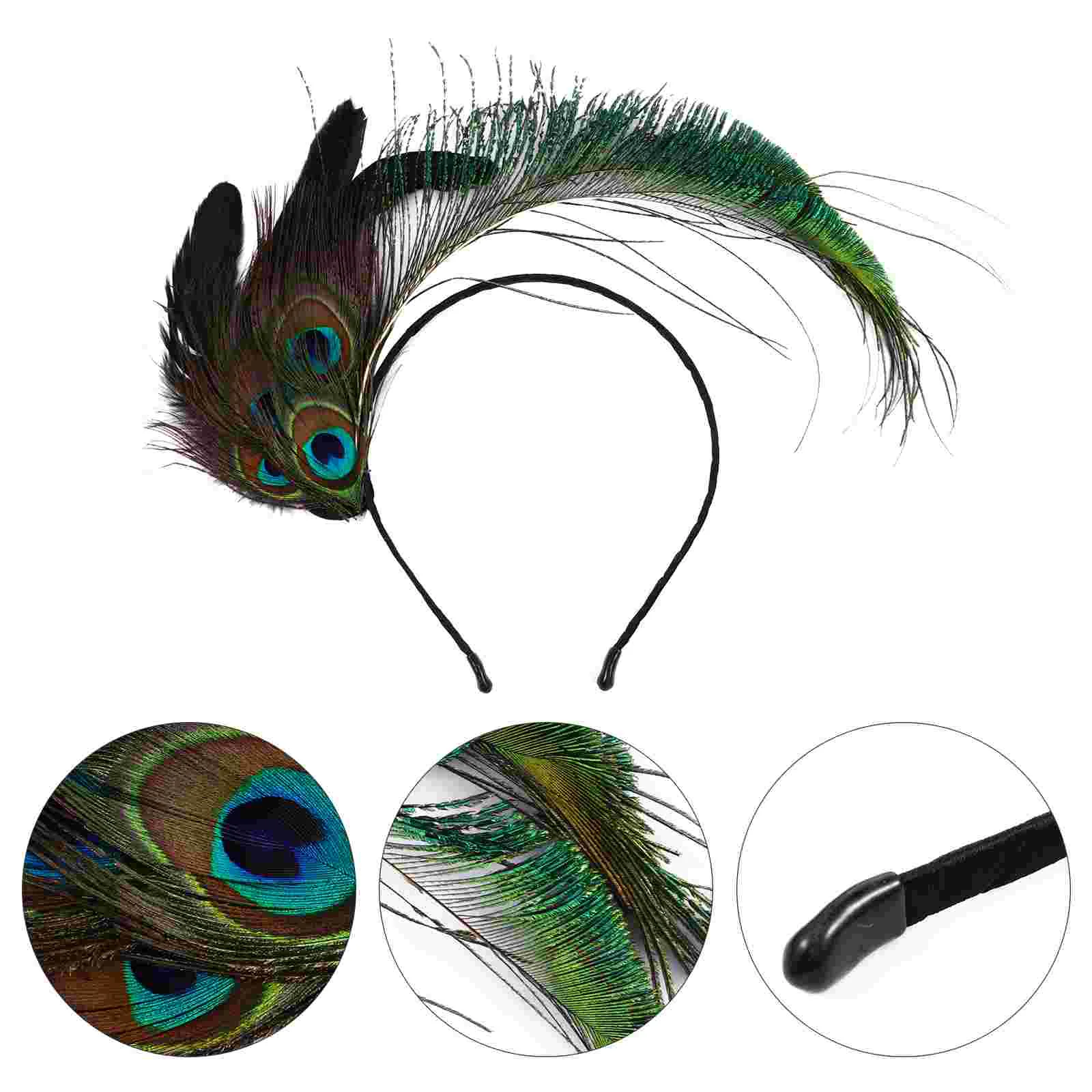 

Women Hairband Headpiece Indian Headdress Feather Headband Feathers Fascinator Cosplay Costume Party Head Prop Hair Accessories