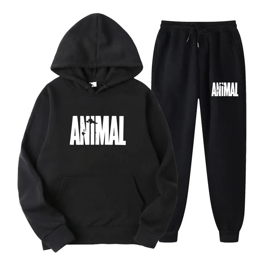 

Fashion Print Tracksuit Women Squirrel Hooded Sweatshirt and Sweatpants Two Pieces Suits Male Casual Fitness Jogging Sports Sets