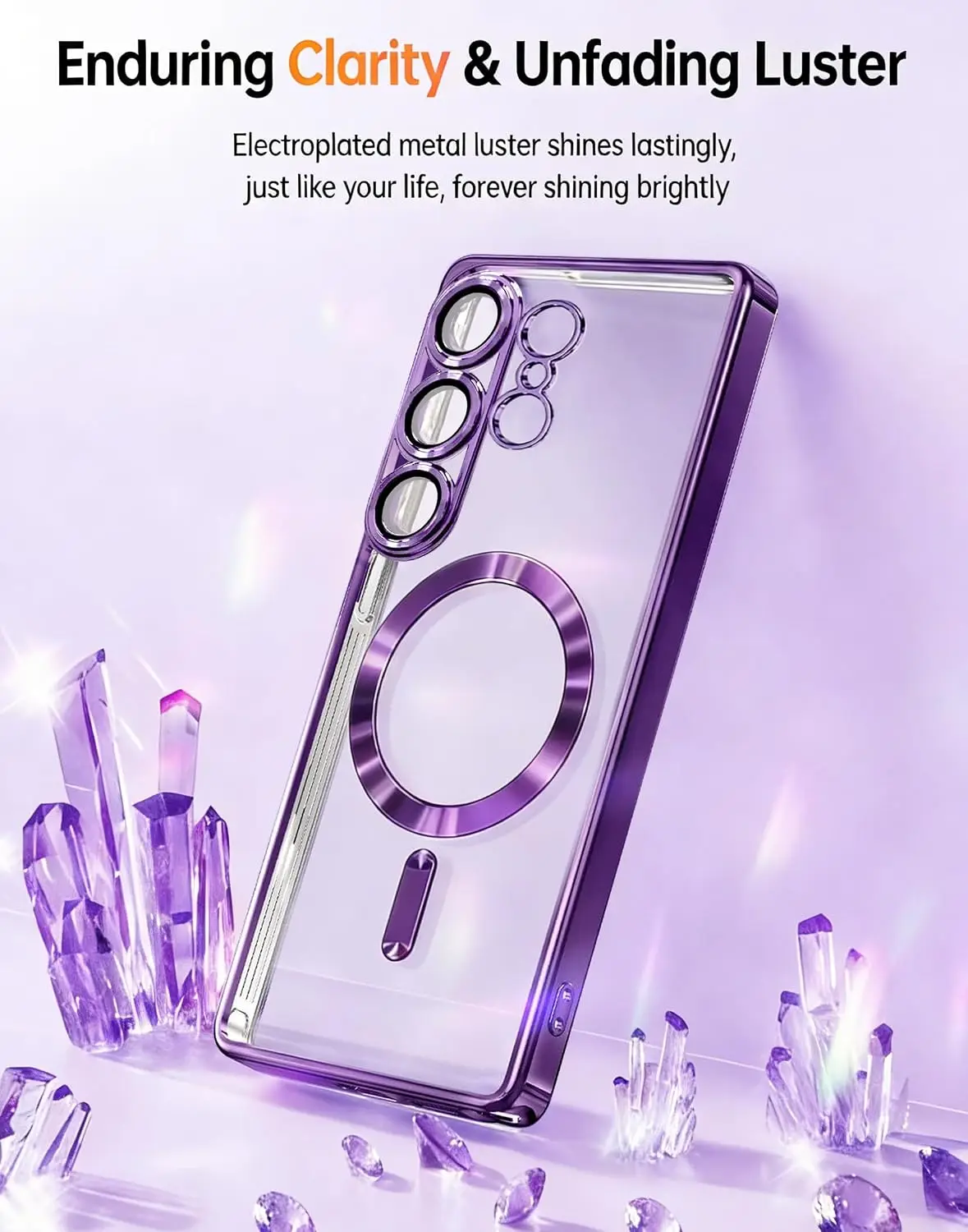Luxury Metallic Gloss Phone Case with MagSafe and Dual Screen Protectors for Ultimate Protection and Style