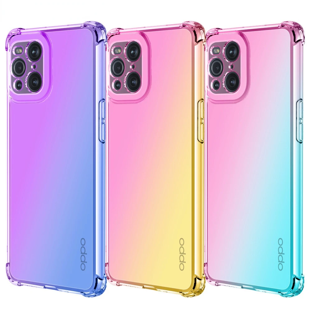 Colorful Gradient Soft Phone Case for Oppo Reno7 Pro Cases Shockproof