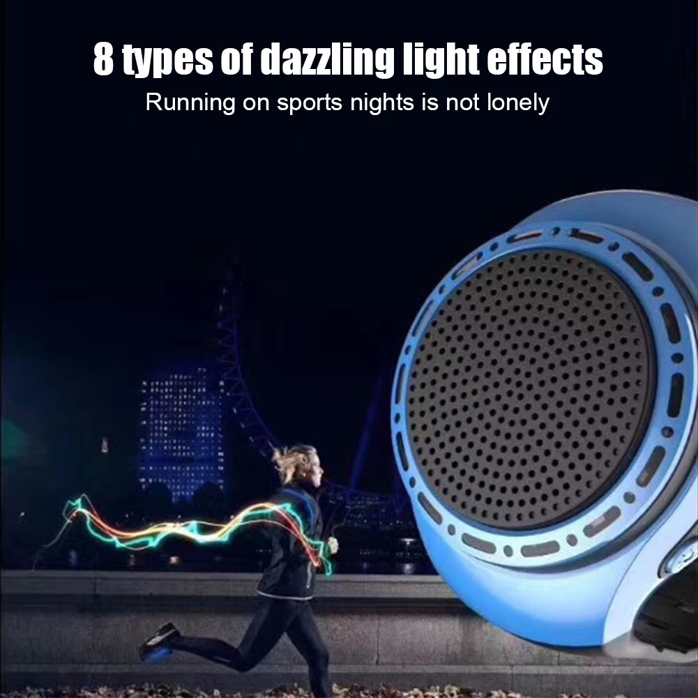 Cool Lighting Portable Wrist Watch Speaker Bluetooth-compatible Bicycle Audio 500mAh Music FM Radio Box USB Rechargeable