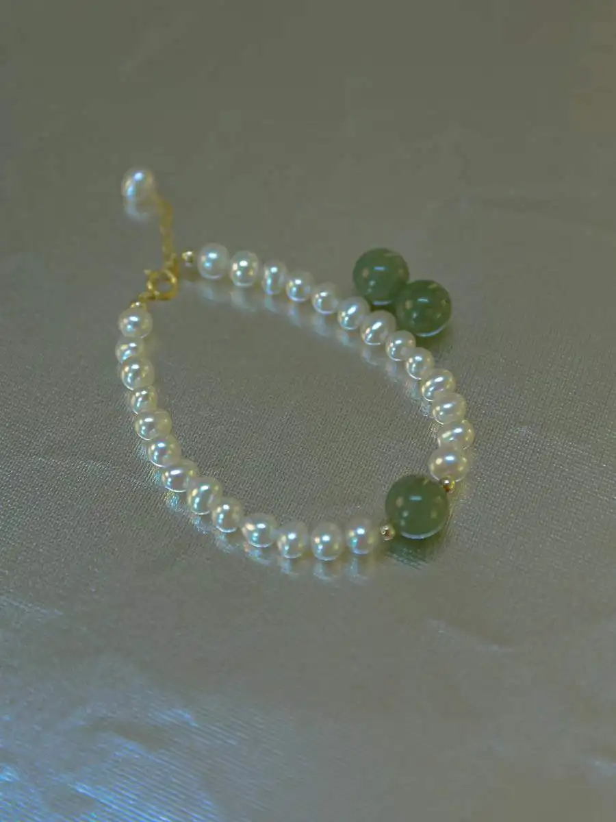 New Arrival 100% Natural Jade Stone & Freshwater Pearl 14K Gold Filled Ladies Bracelet Jewelry For Women Birthday Gifts
