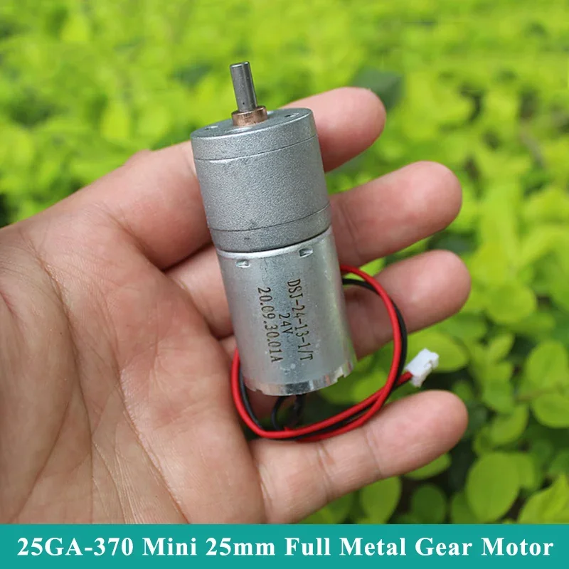 25Ga-370 Mini 25Mm 370 Motoriduttore Dc 12V-24V 65Rpm-130Rpm Micro Full Metal Riduttore Motoriduttore Fai Da Te Robot Smart Car