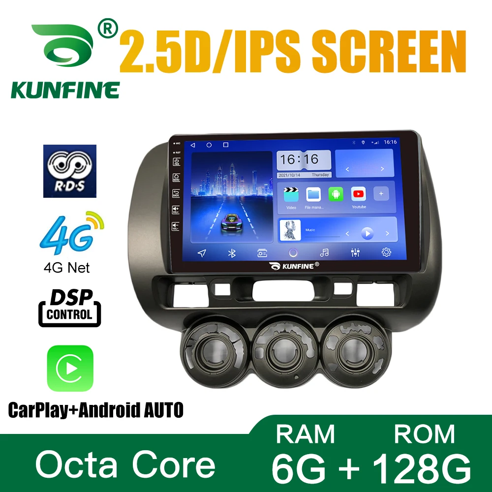 

Автомобильный стерео-проигрыватель для Honda Fit 2002-2009 Civic RHD LHD Android 10,0 Восьмиядерный автомобильный DVD GPS-навигатор плеер без осадки головное устройство