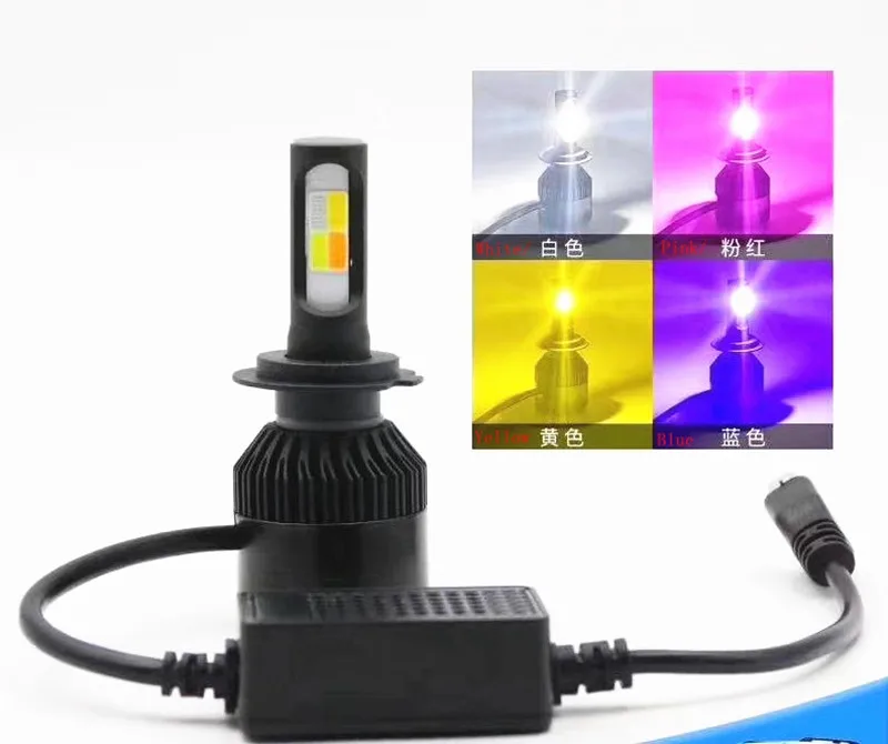 4Colors Strobe 60W Bulb Car Headlight H4 H7 LED Car Headlight Lamp Car Flashing Fog Light H8 H9 H11 9005 9006 LED Foglight Bulb